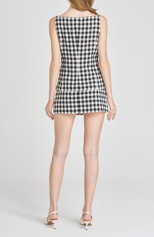 WAYF WAYF GRACIE GINGHAM LINEN BLEND BUTTON-UP VEST 