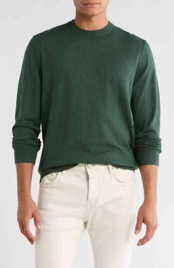 14th & Union Organic Cotton & Cashmere Blend Crewneck Sweater In Green