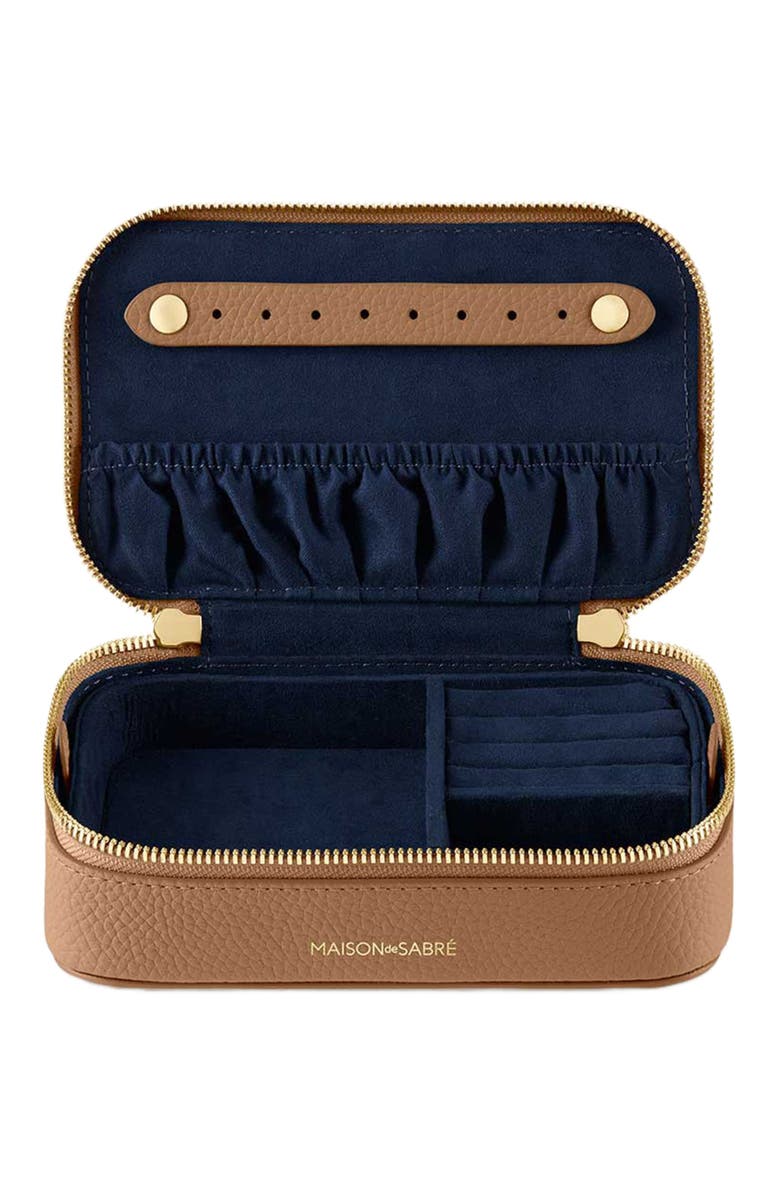 MAISON de SABRÉ Leather Jewellery Case, Alternate, color, Sandstone Brown