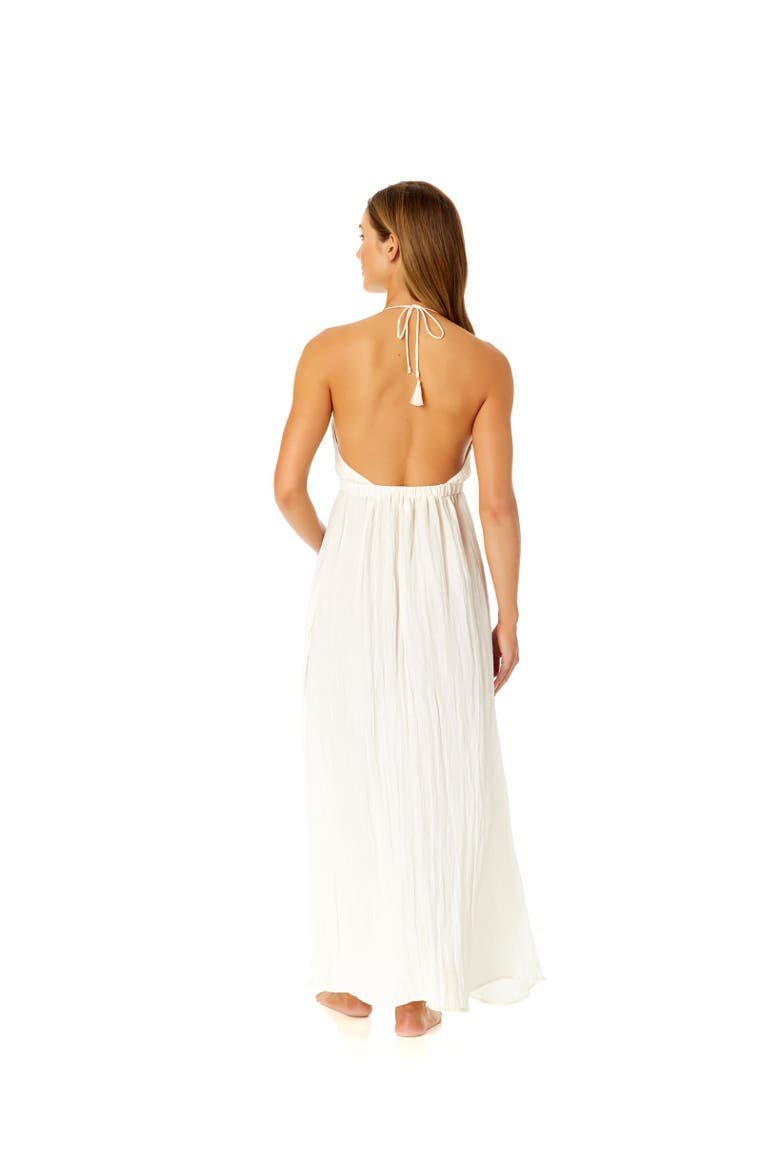 Women's V Neck Jewel Maxi Dress With Spaghetti Straps Cover Up, Alternate, color, Gardenia