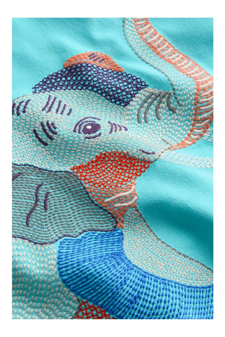 Kids' Elephant Superstitch Cotton T-Shirt, Alternate, color, AQUA ELEPHANT