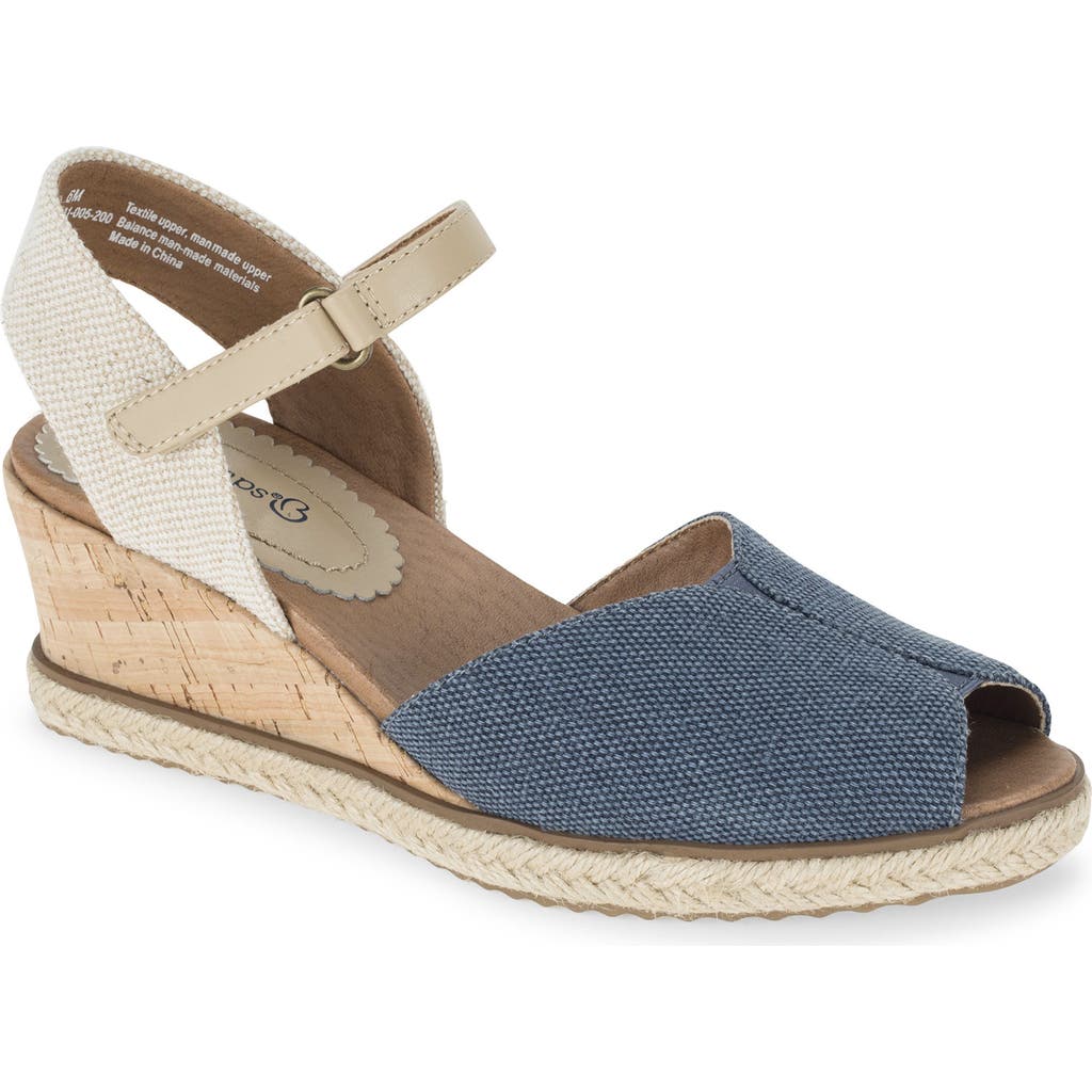 Baretraps Odetta Espadrille Wedge Sandal In Navy Blue Canvas