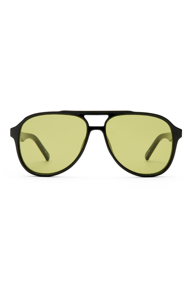 Tragic Magic 56mm Aviator Sunglasses, Main, color, BLACK / OLIVE TINT
