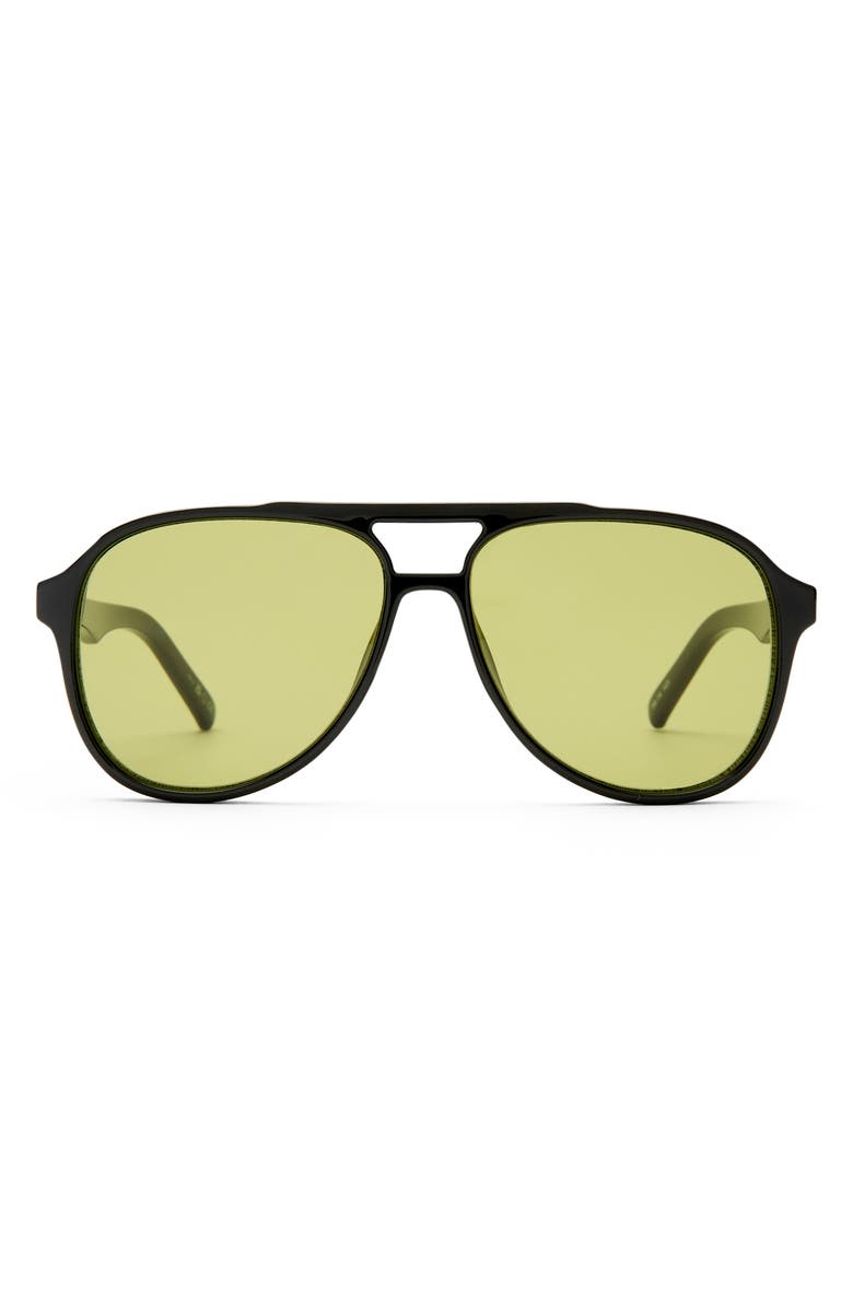 Le Specs Tragic Magic 56mm Aviator Sunglasses, Main, color, Black / Olive Tint