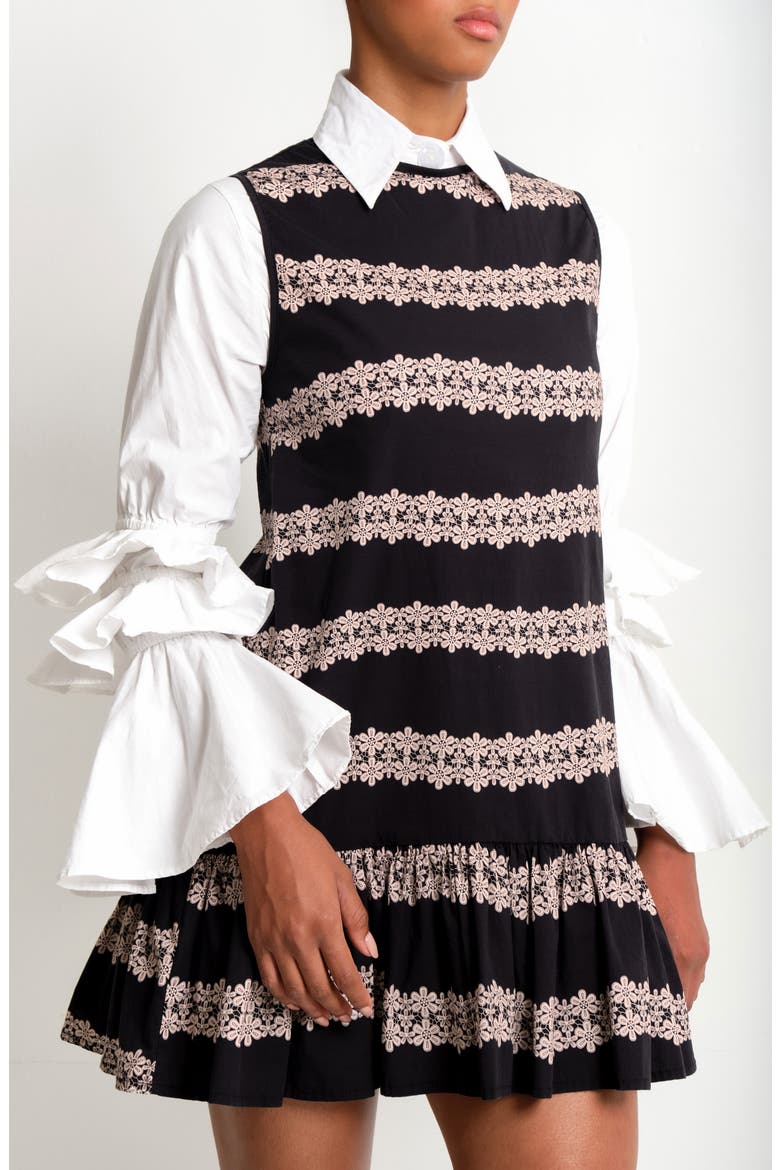 The River Stretch Cotton Shift Minidress, Alternate, color, 2 LINES MACRAME