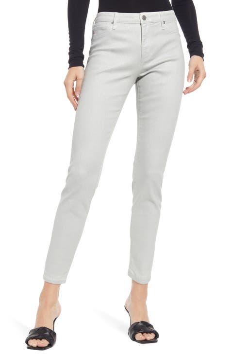 Farrah Skinny Ankle Jeans (Luminous Fade to Grey)