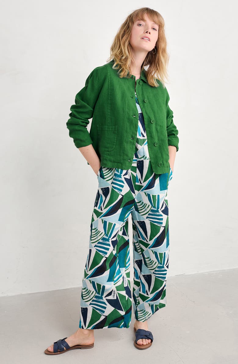 Seasalt Cornwall Salt Air Wide Leg Jumpsuit, Alternate, color, Spinnaker Sails Hedgerow