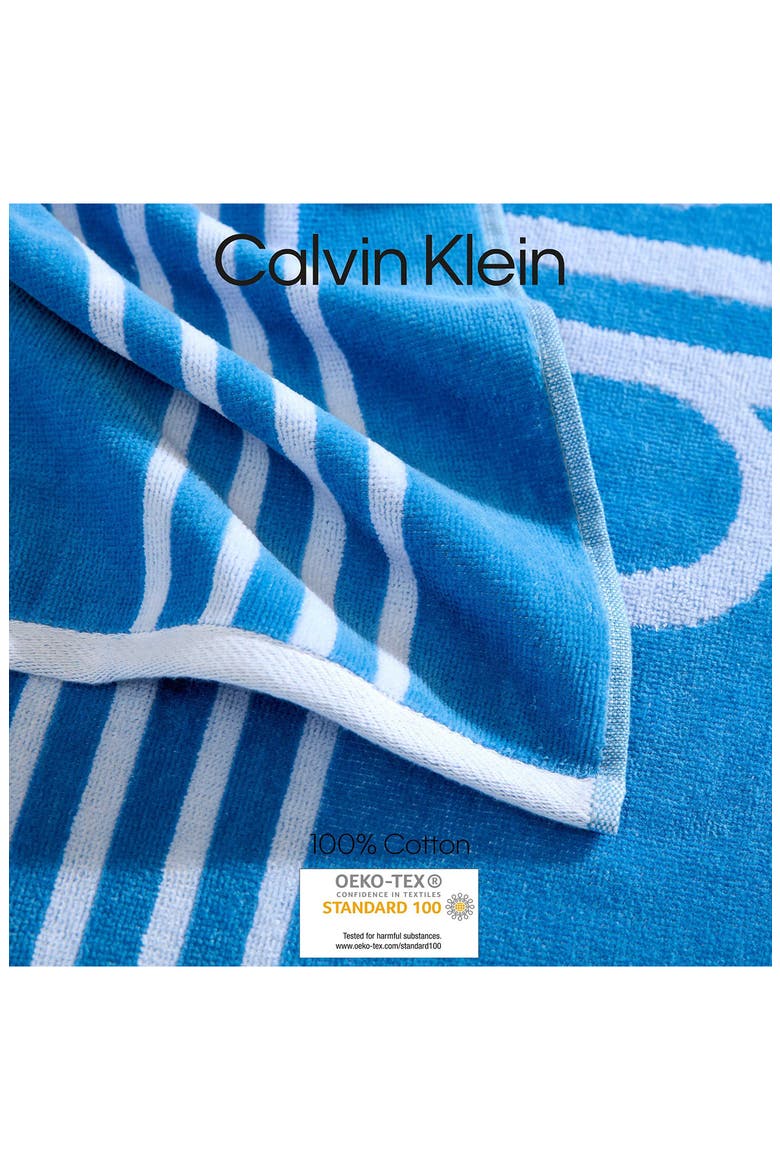 Logo Pinstripe 2-Piece Beach Towel Set, Alternate, color, MEDIUM / DARK BLUE