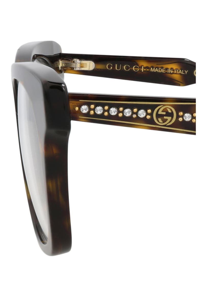55mm Cat Eye Optical Glasses, Alternate, color, HAVANA HAVANA TRANSPARENT