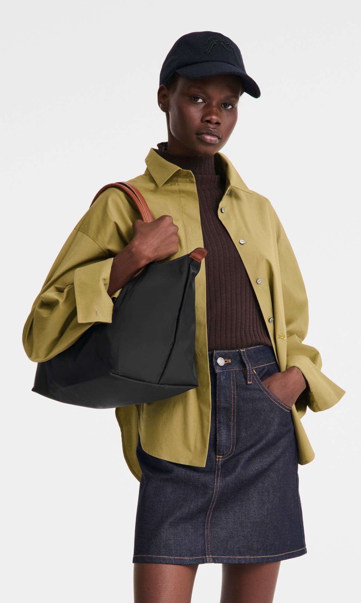 Longchamp Le Pliage Original Nylon Top Handle Bag, Alternate, color, Black