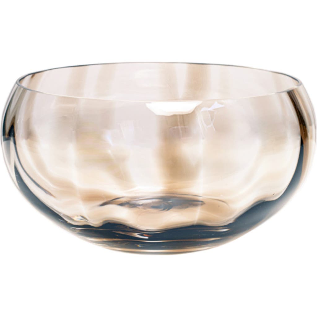 Vietri Bolla Pleated Glass Centerpiece Bowl In Transparent