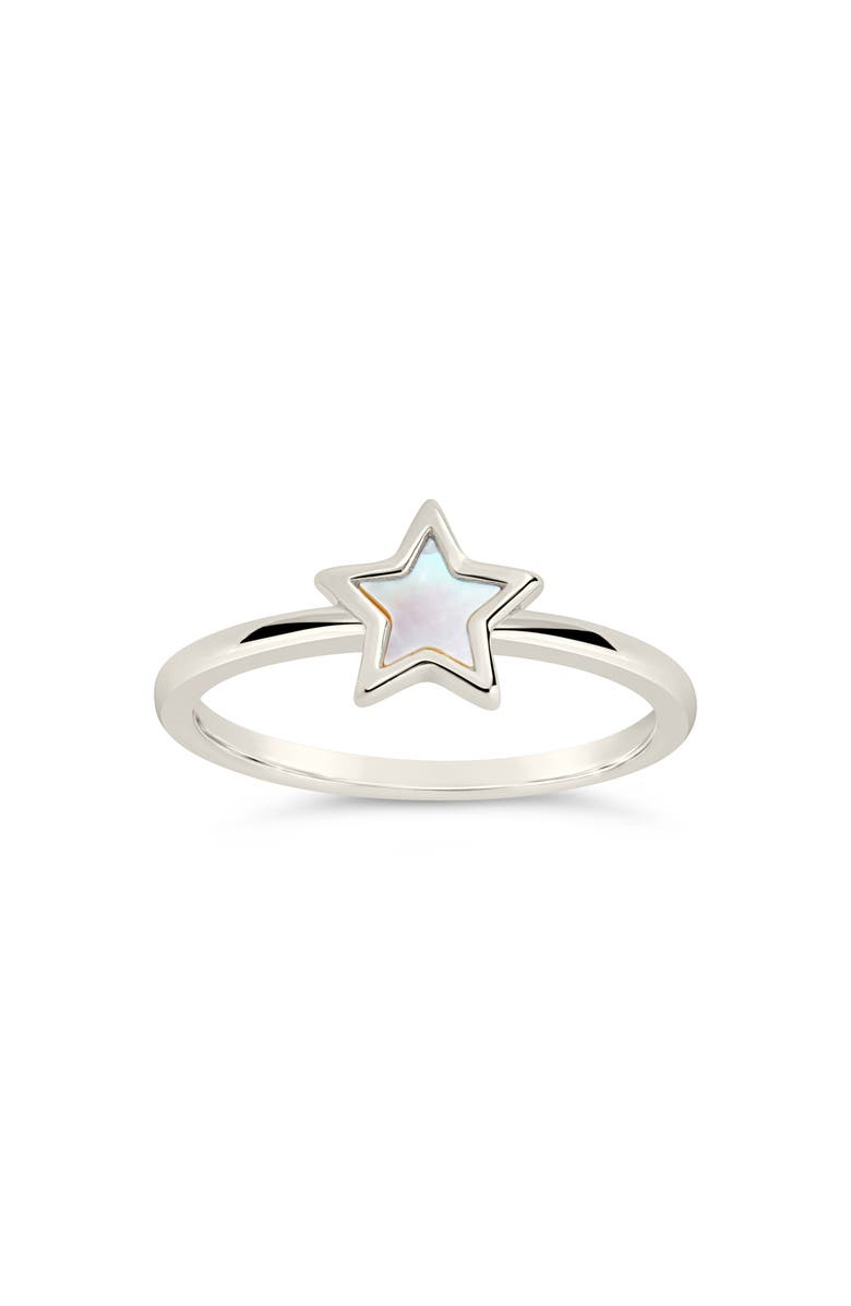 Sterling Forever Bez Mother-of-Pearl Star Ring, Alternate, color, Silver