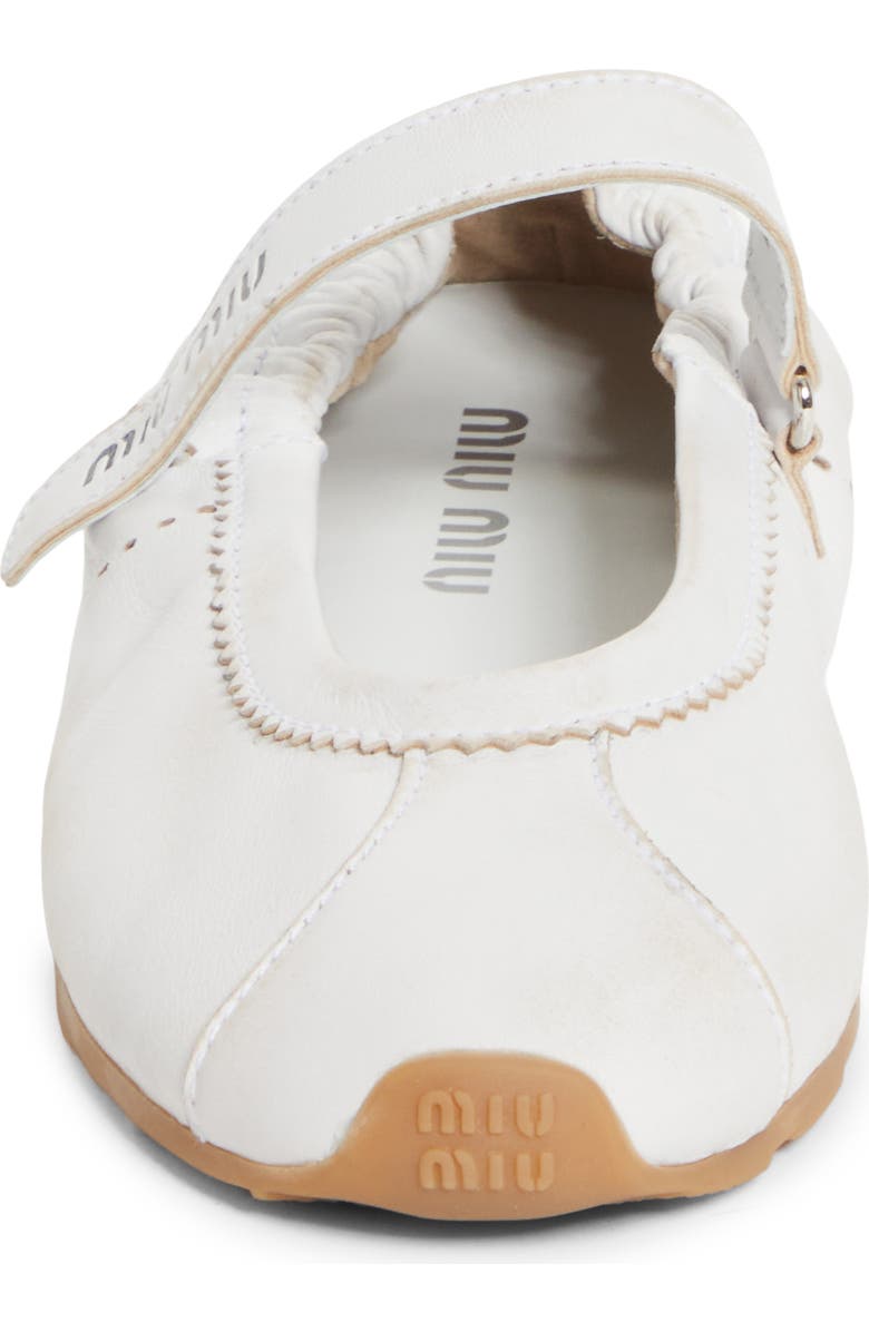 Miu Miu Plume Mary Jane Ballet Flat Sneaker, Alternate, color, Bianco