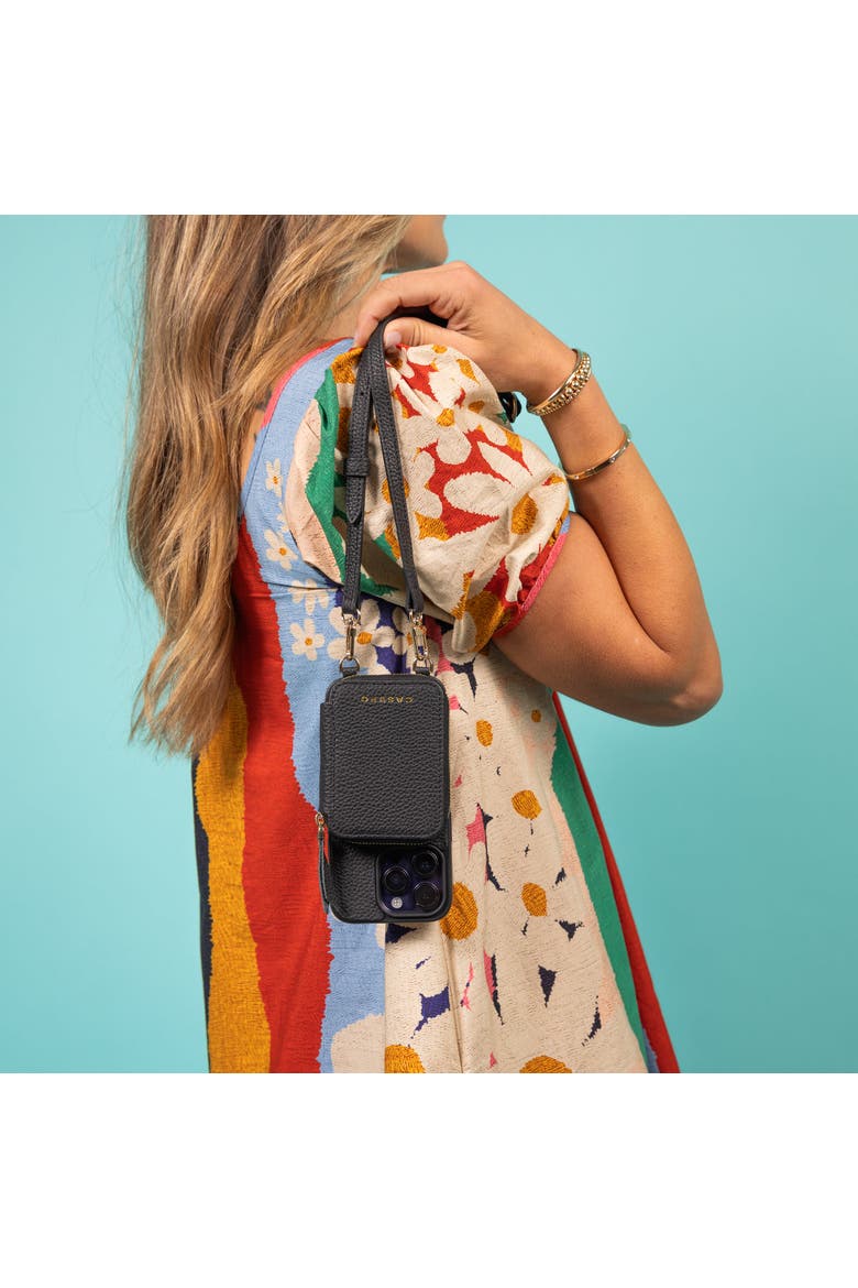 Leather iPhone Case with wallet and crossbody strap, Alternate, color, Forest Green