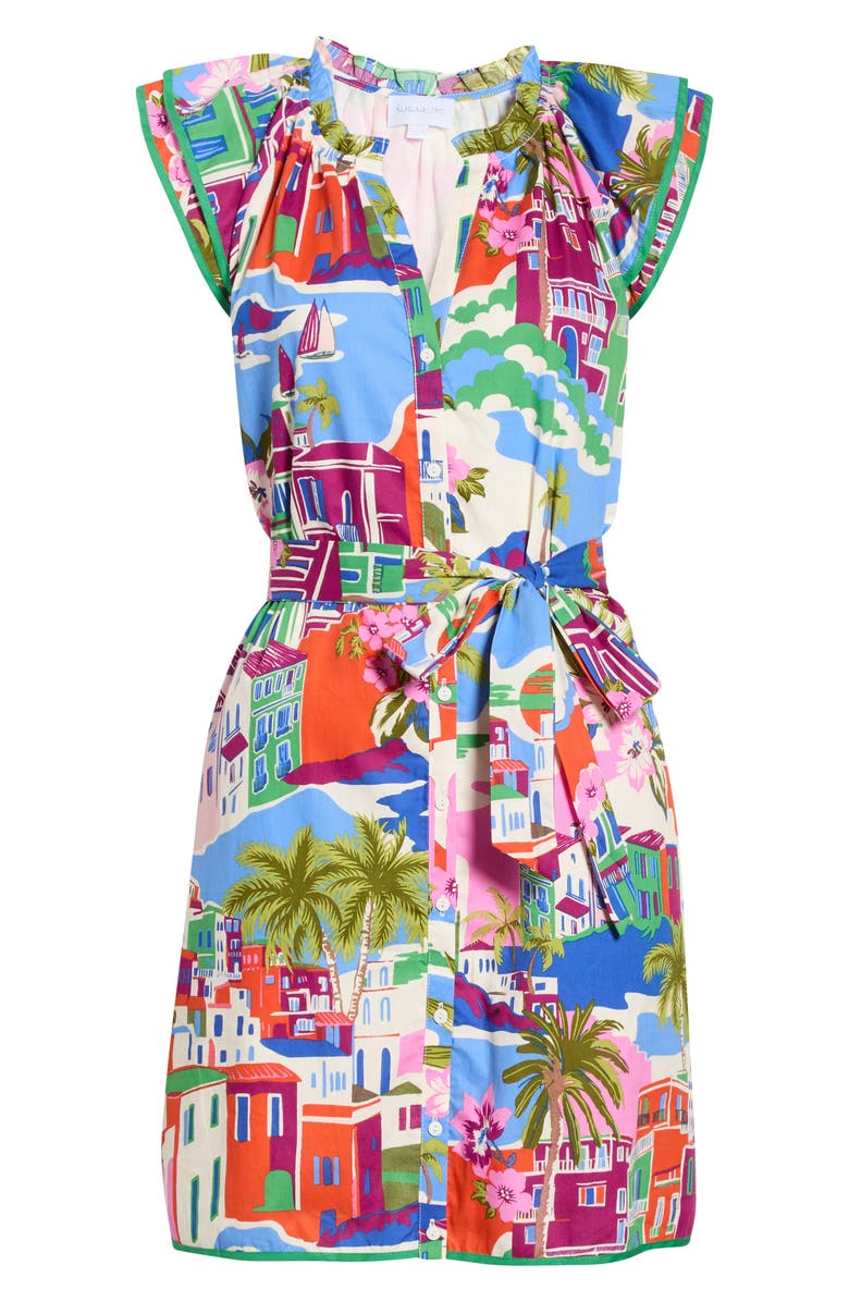 SUGARLIPS Rumi Town Print Belted Minidress, Alternate, color, 