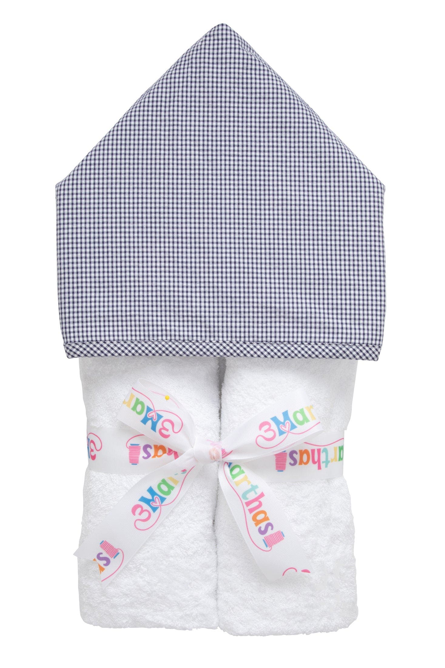 3 Marthas Small Check Everykid Towel in Navy 
