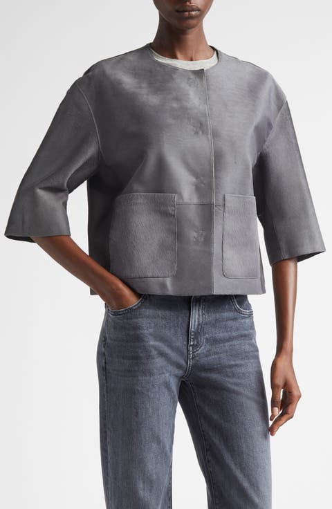 Patch Pocket Genuine Calf Hair Jacket