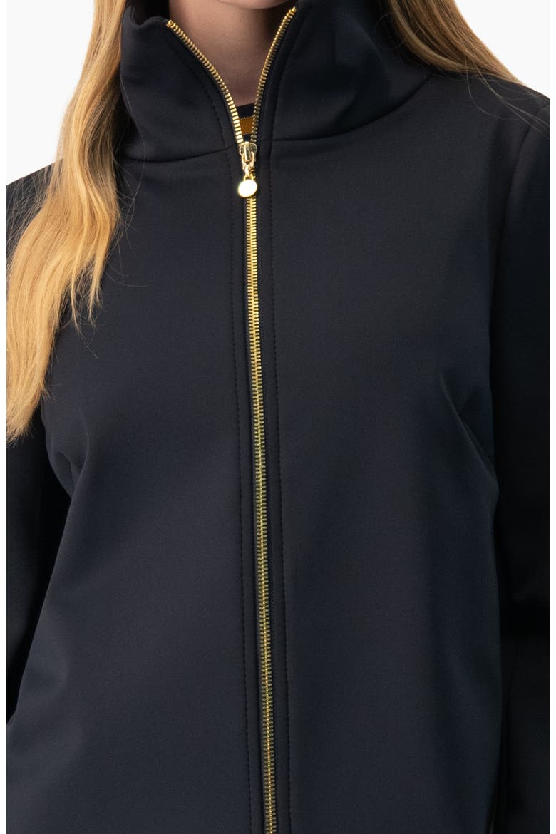 High-Neck Zip Bomber Jacket, Alternate, color, Navy Blue