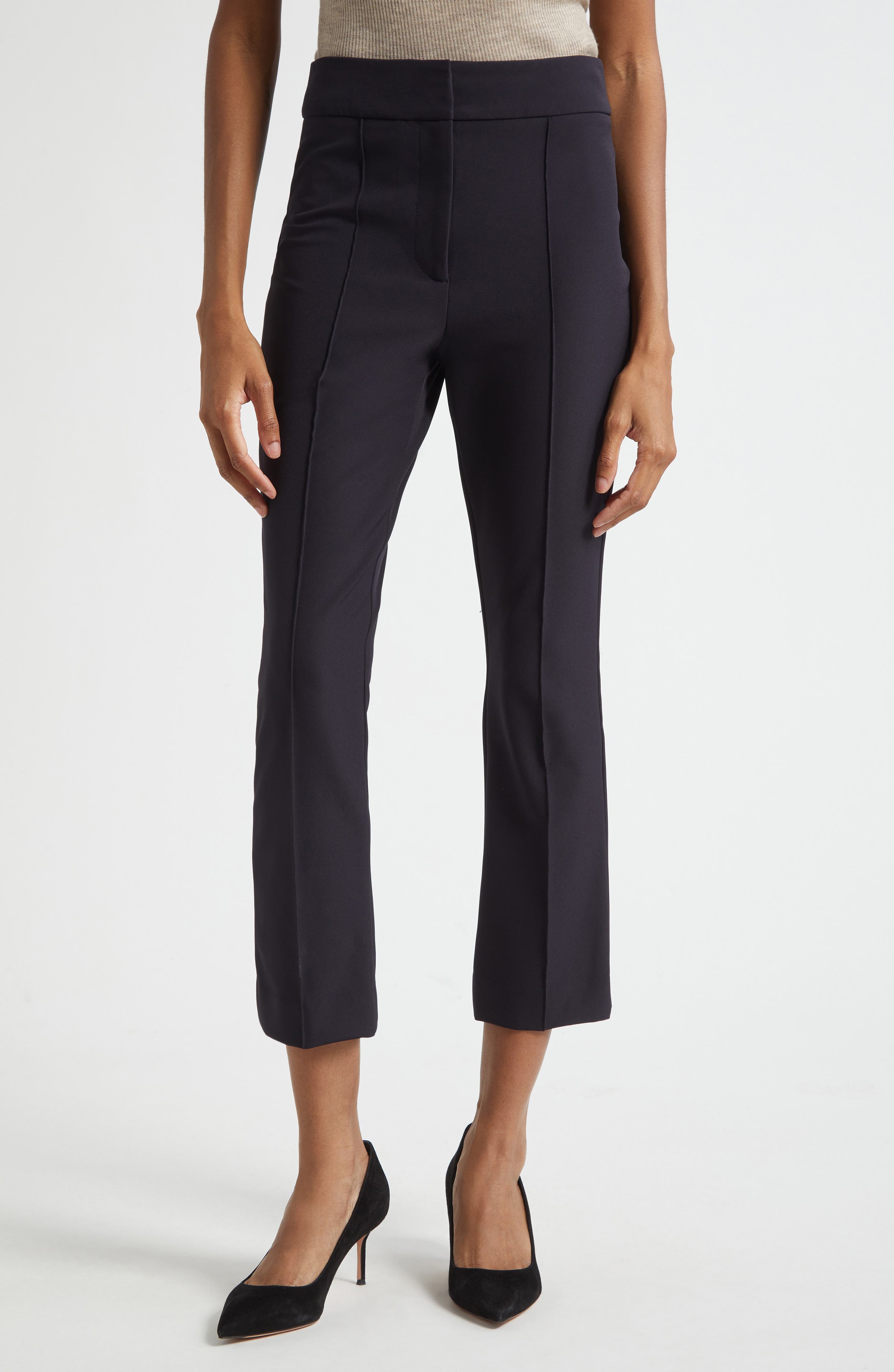 Veronica Beard Dell Pintuck Pleat Crop Pants