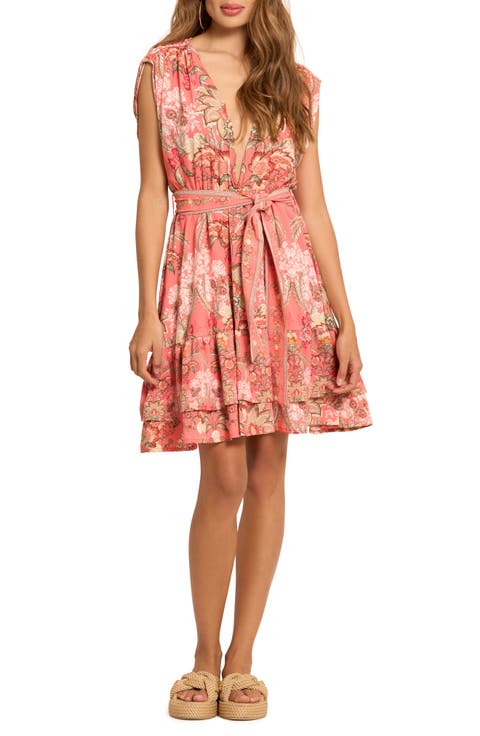 Floral Deep V-Neck Dress