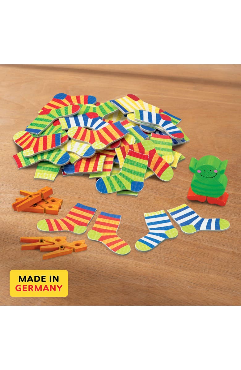 HABA Lucky Sock Matching & Memory Game for Kids 4 Year Olds & Up, Socken Zocken Family Games Kids and Adults, Made in Germany, Alternate, color, Yellow Multi