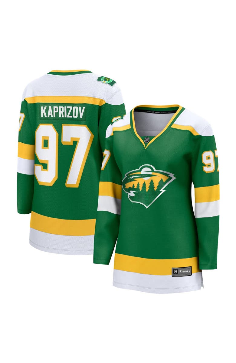 FANATICS Women's Fanatics Kirill Kaprizov Green Minnesota Wild Alternate Premier Breakaway Player Jersey, Main, color, Green