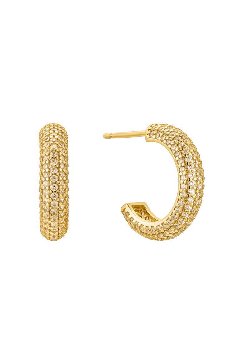 Brookes Crystal Hoops, Main, color, Gold