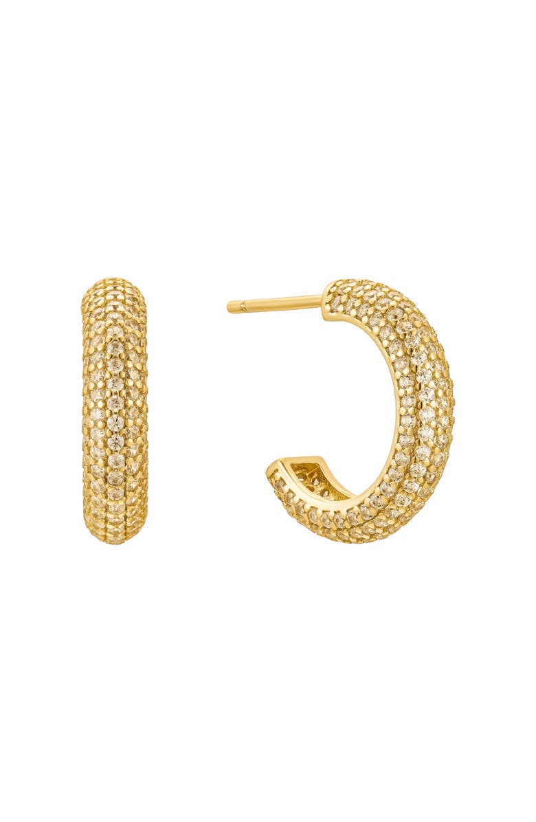 Untamed Petals Brookes Crystal Hoops, Main, color, Gold