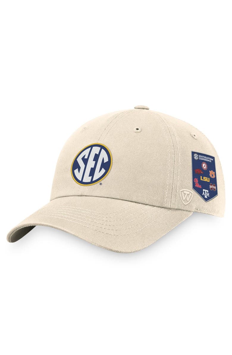 TOP OF THE WORLD Men's Top of the World Natural SEC Banner Adjustable Hat, Main, color, Natural