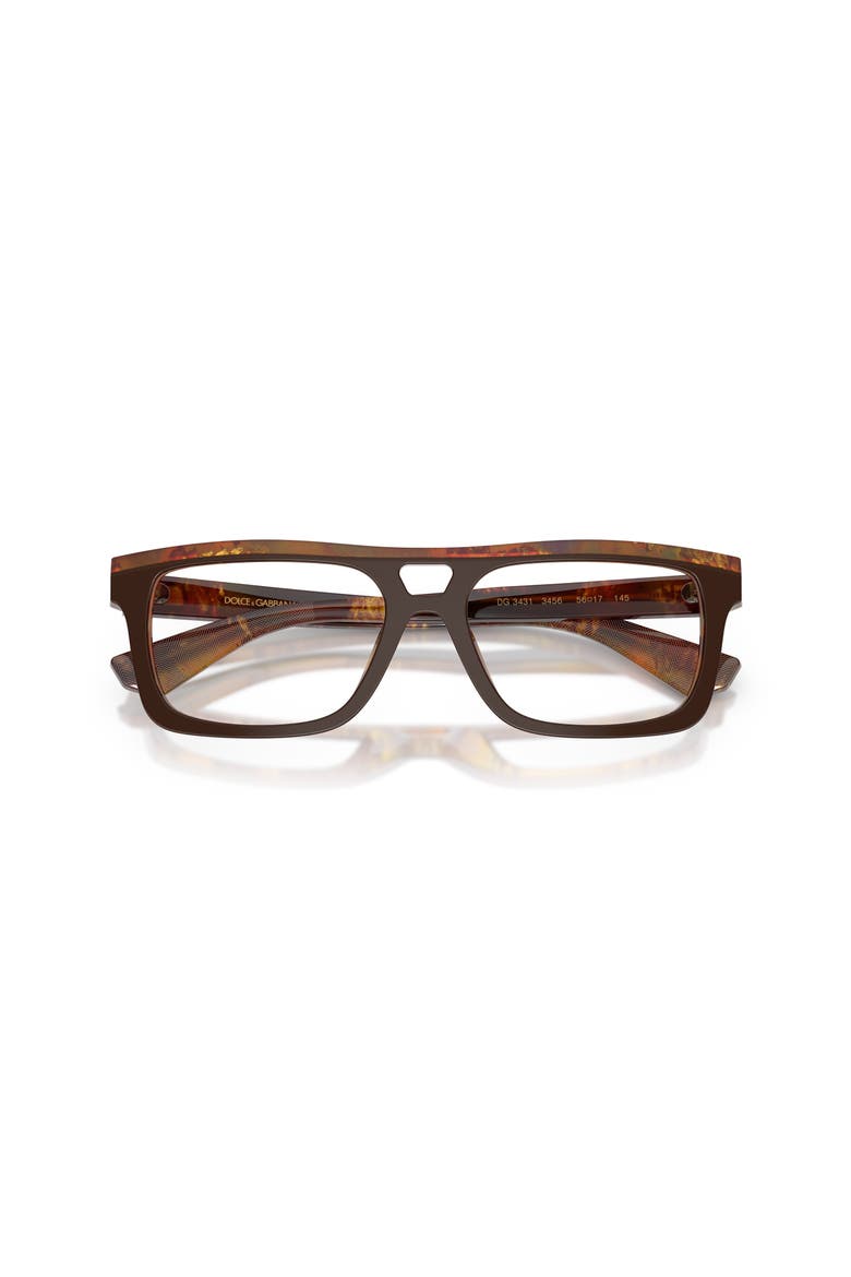 56mm Rectangle optical glasses, Alternate, color, Brown