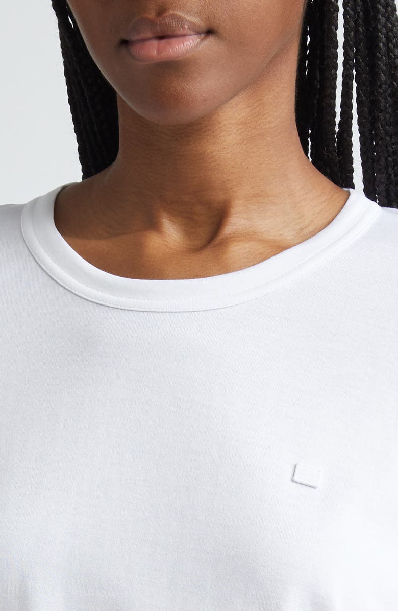 Acne Studios Nash Face Patch T-Shirt, Alternate, color, Optic White