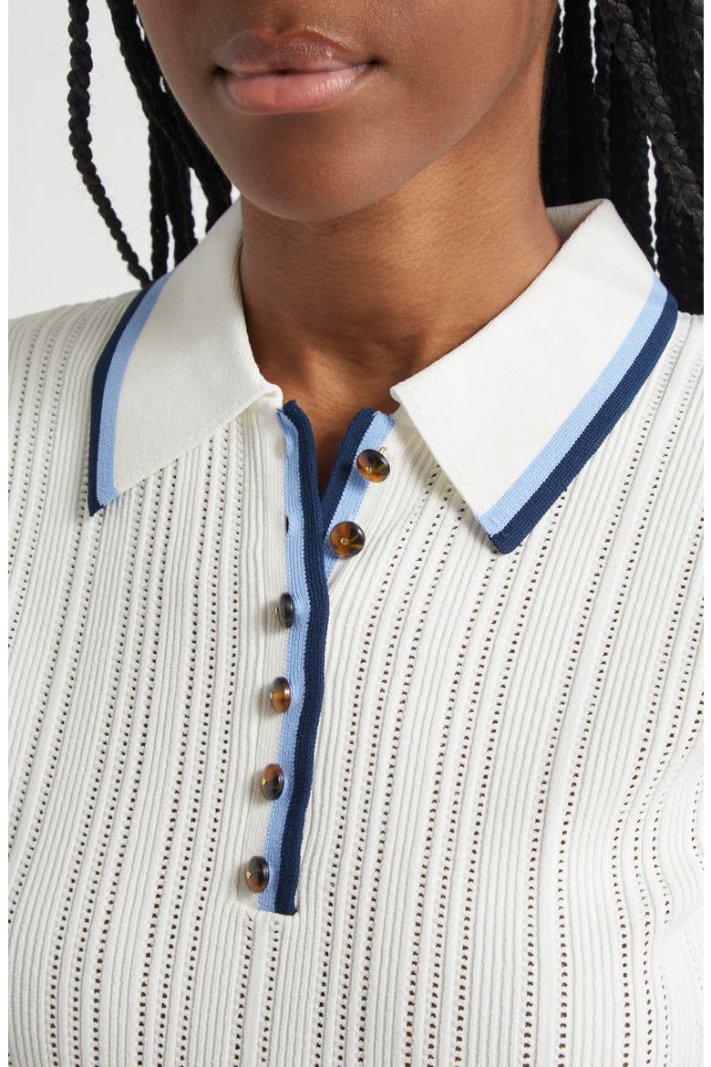 Soza Tipped Pointelle Sweater, Alternate, color, OFF-WHITE