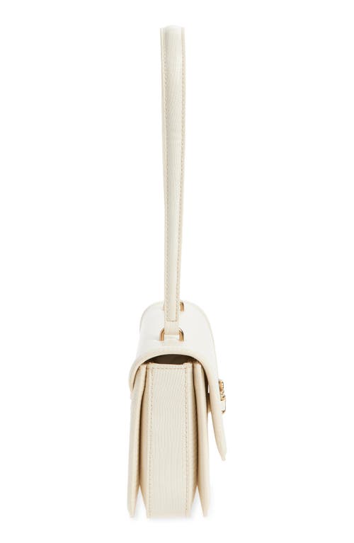 Sam Edelman Loraine Flap Embossed Faux Leather Shoulder Bag In White
