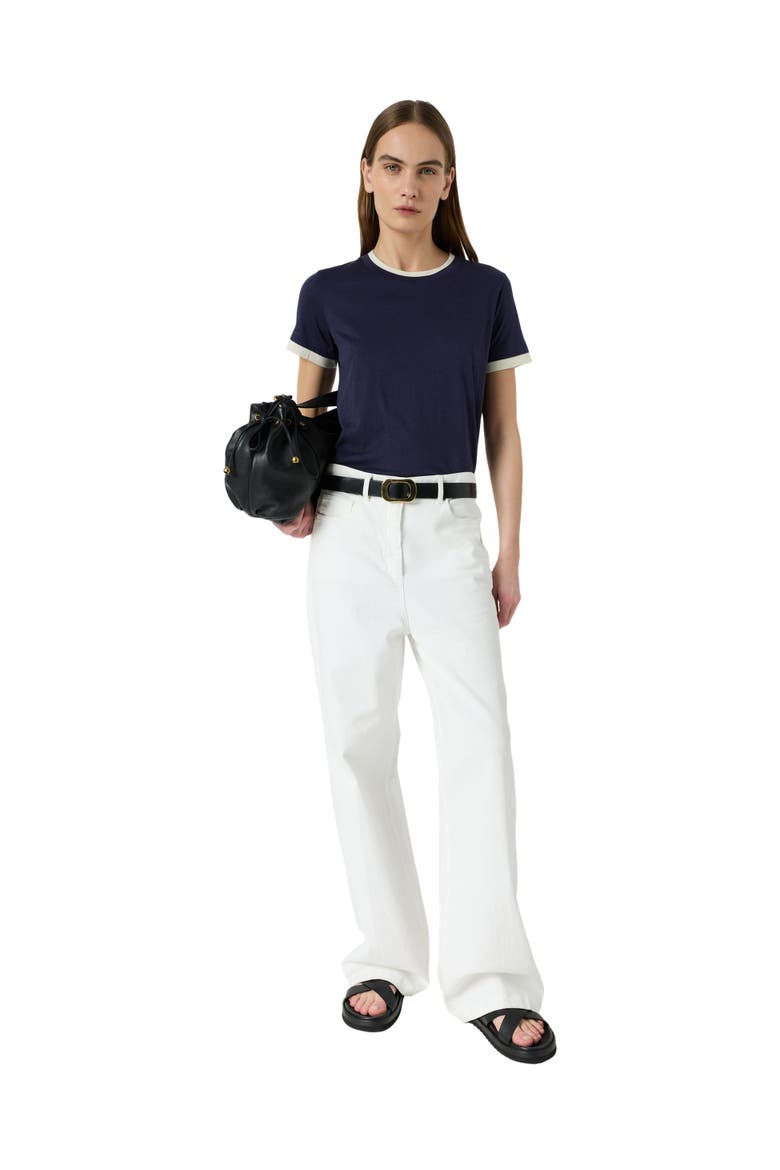 Mirabel Contrast Trim T-Shirt, Alternate, color, Navy Blue
