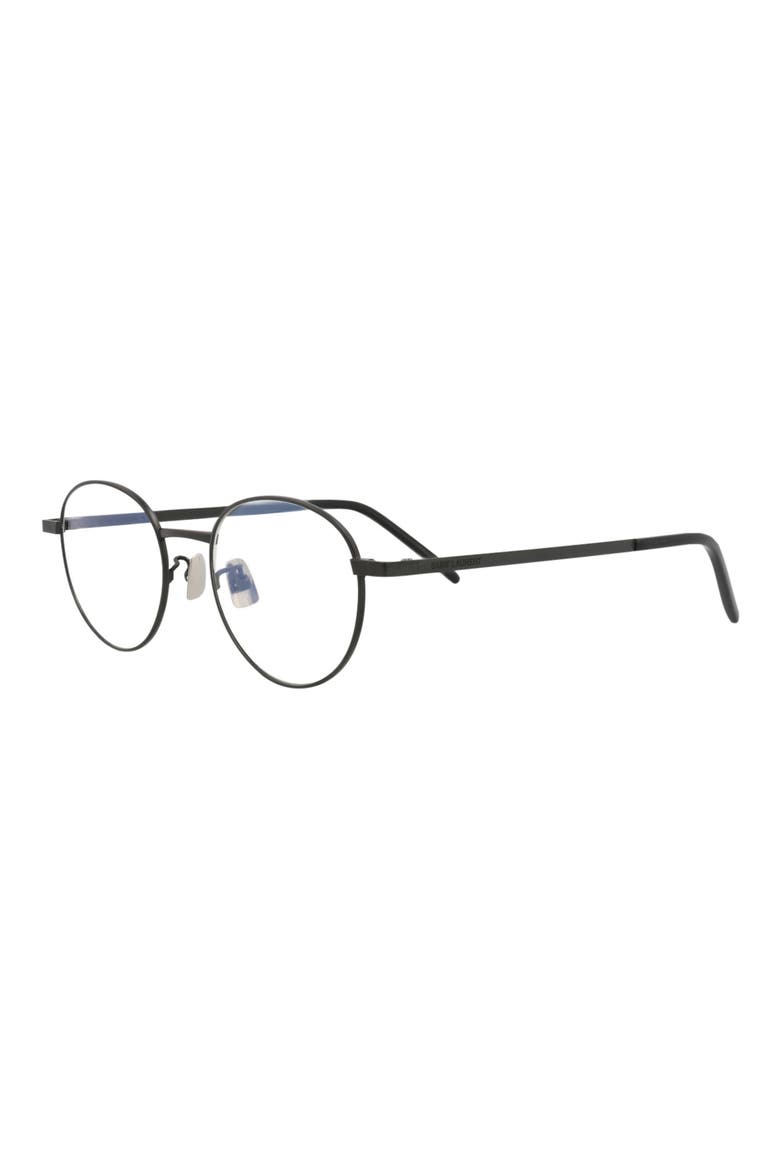 49mm Round Optical Glasses, Alternate, color, BLACK BLACK TRANSPARENT