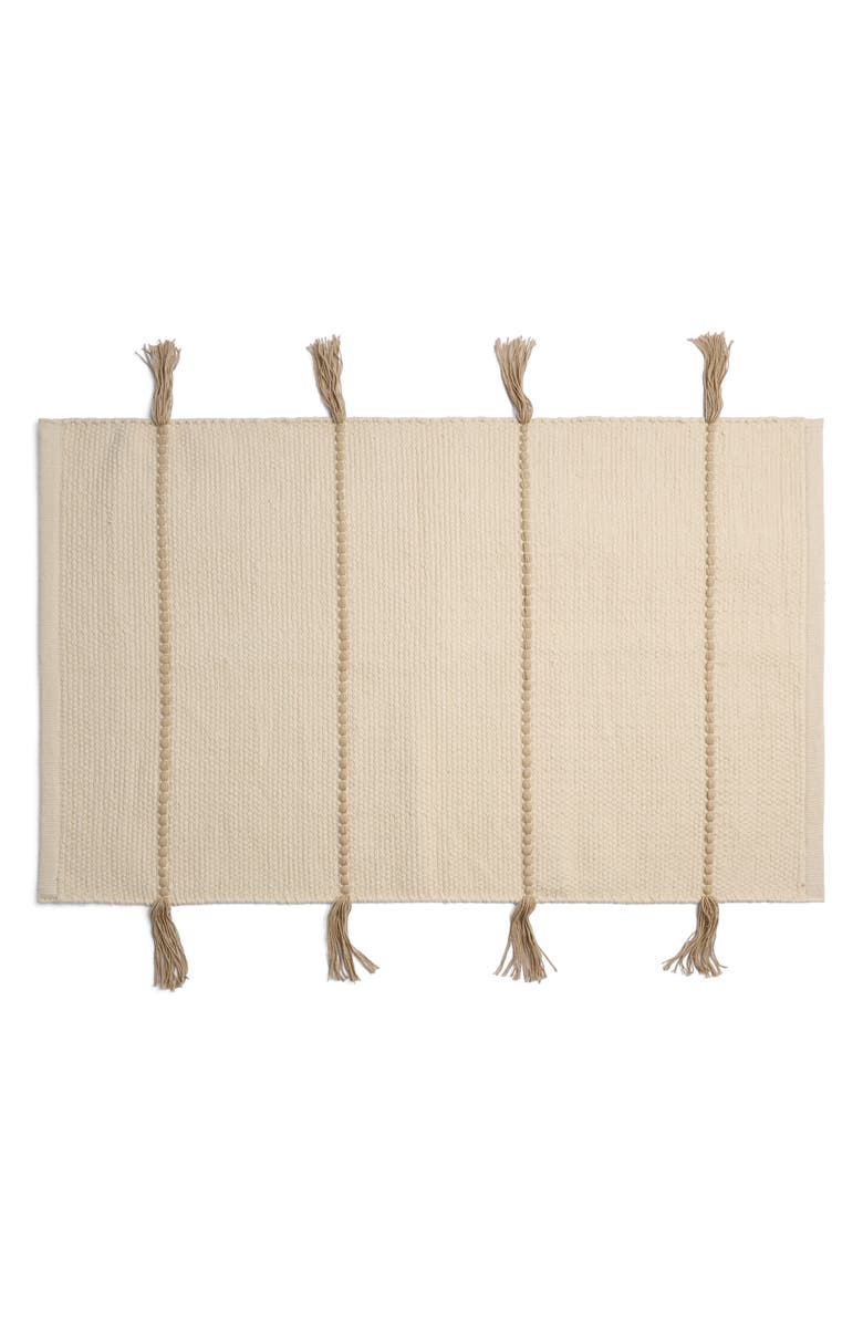 Parachute Tassel Organic Cotton Bath Mat, Main, color, Natural And Toast
