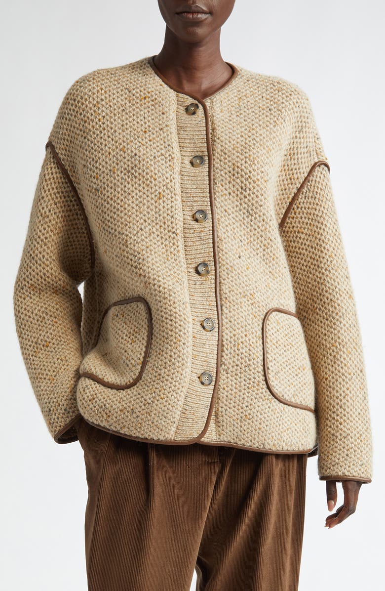 Altuzarra Medrano Oversize Merino Wool Blend Knit Jacket, Main, color, 