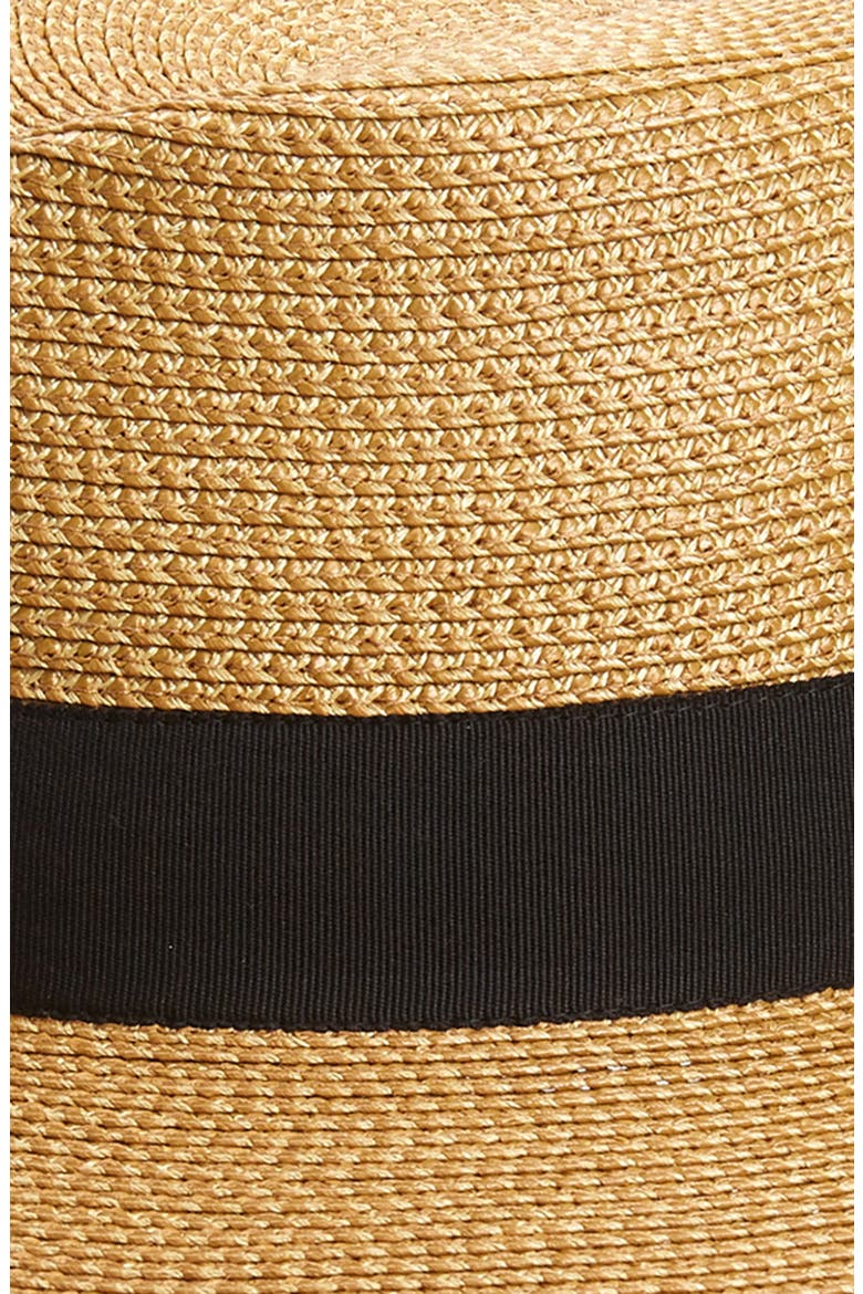 Daphne Broad Brim Straw Fedora, Alternate, color, NATURAL/ BLACK