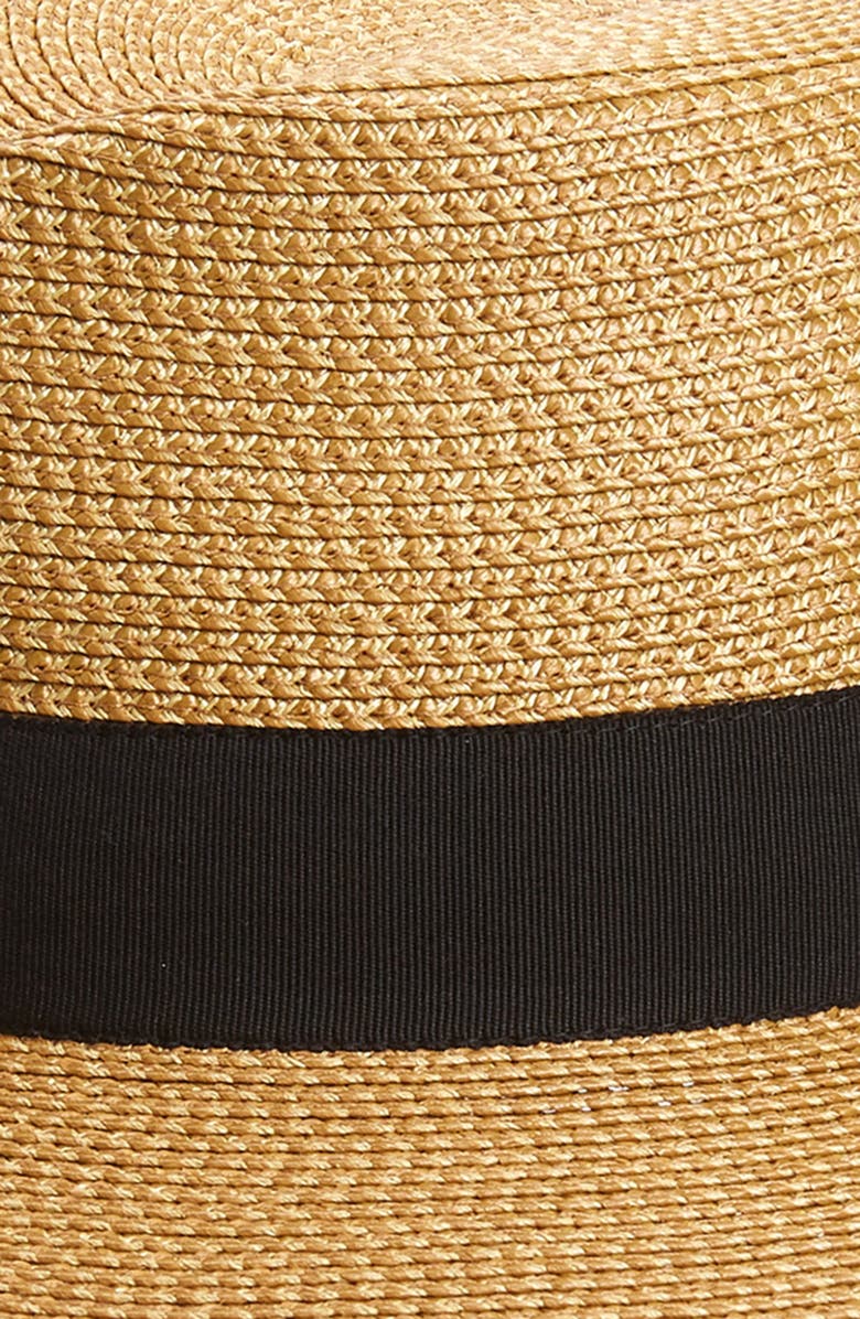 Eric Javits Daphne Broad Brim Straw Fedora, Alternate, color, Natural/ Black