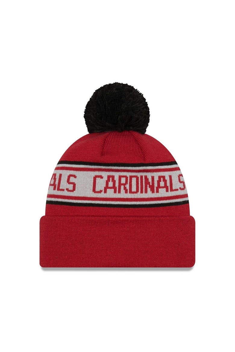 Men's New Era Cardinal Arizona Cardinals  Repeat Cuffed Knit Hat with Pom, Alternate, color, Cardinal