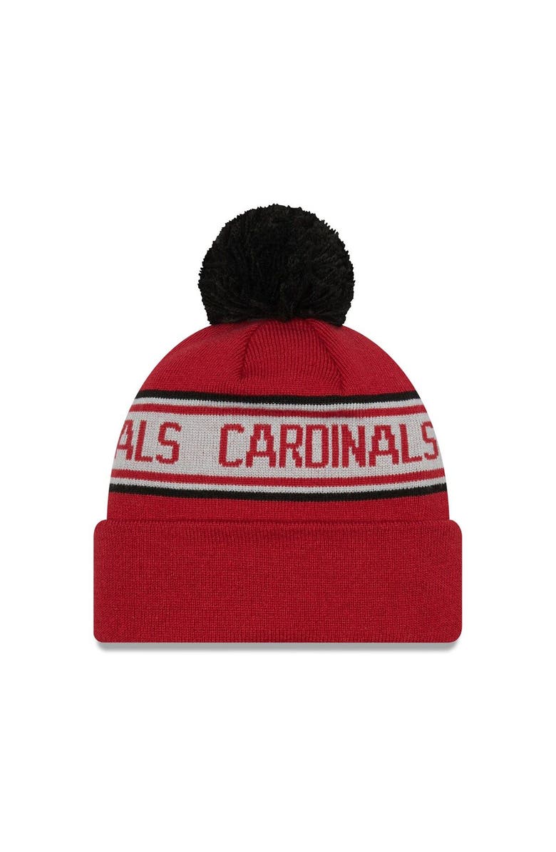New Era Men's New Era Cardinal Arizona Cardinals  Repeat Cuffed Knit Hat with Pom, Alternate, color, Cardinal