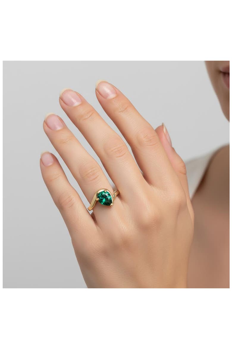 Teardrop Stone Ring, Alternate, color, EMERALD
