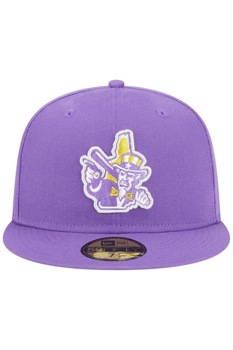 Men's New Era Purple New Hampshire Fisher Cats Theme Nights New Hampshire Primaries Uncle Sam 59FIFTY Fitted Hat, Alternate, color, Purple
