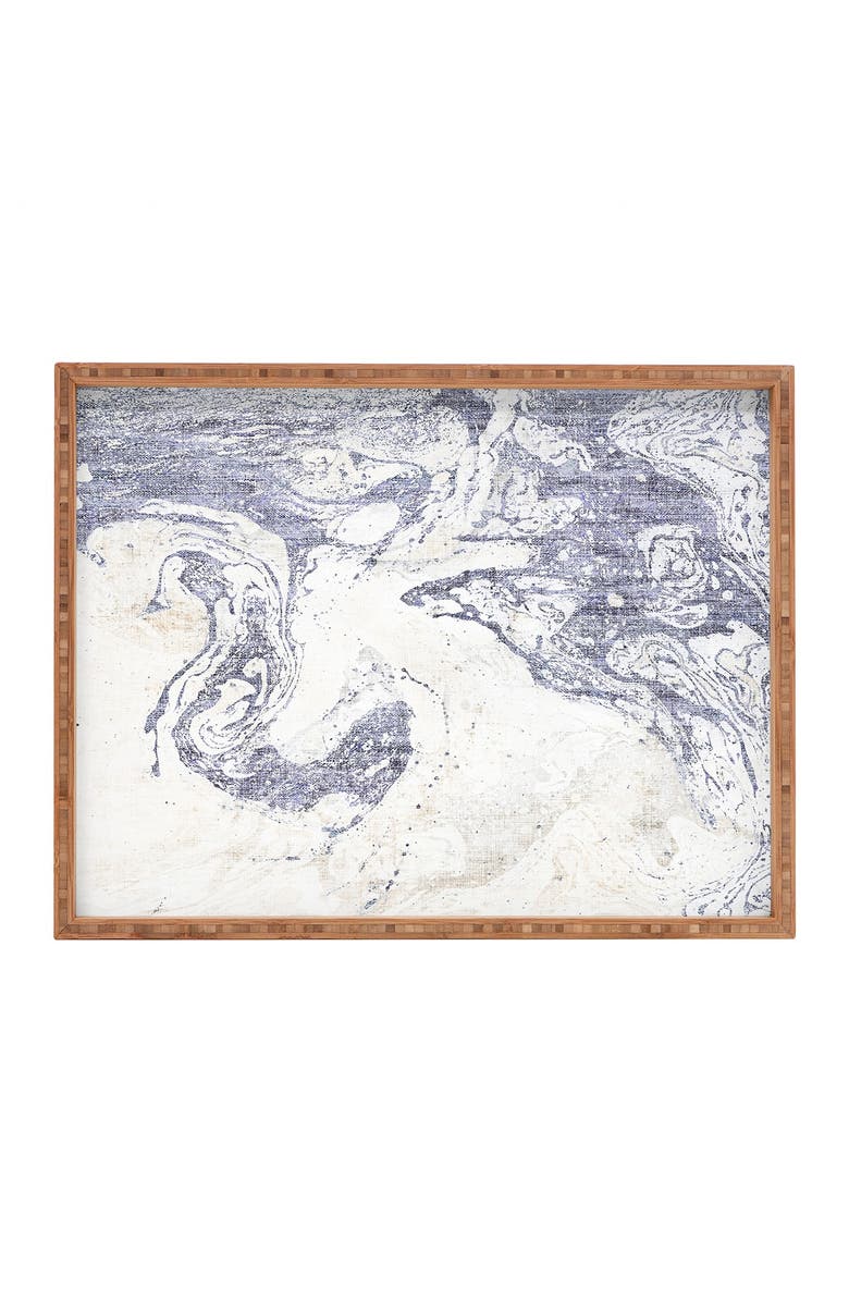 Deny Designs Holli Zollinger French Linen Marble Rectangular Bamboo Tray, Main, color,