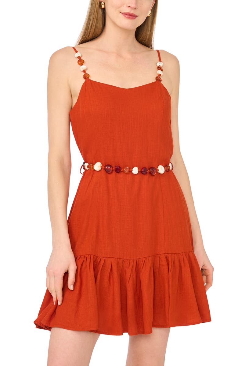 1.STATE Belted Tiered Dress, Alternate, color, Rooibos Tea