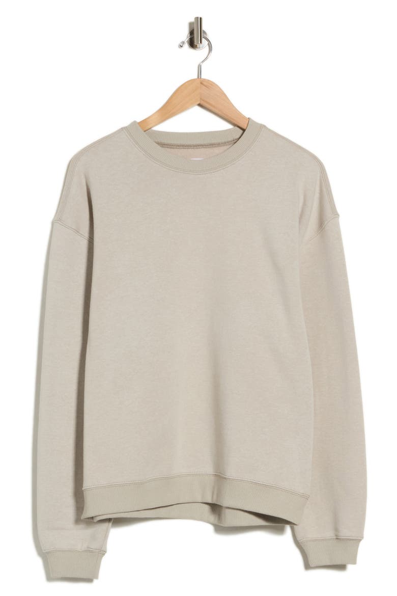 Boxy Terry Crewneck Sweatshirt, Alternate, color, GREY OWL