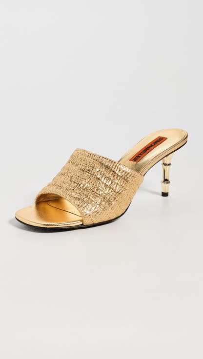 Metallic Raffia Playa Heel