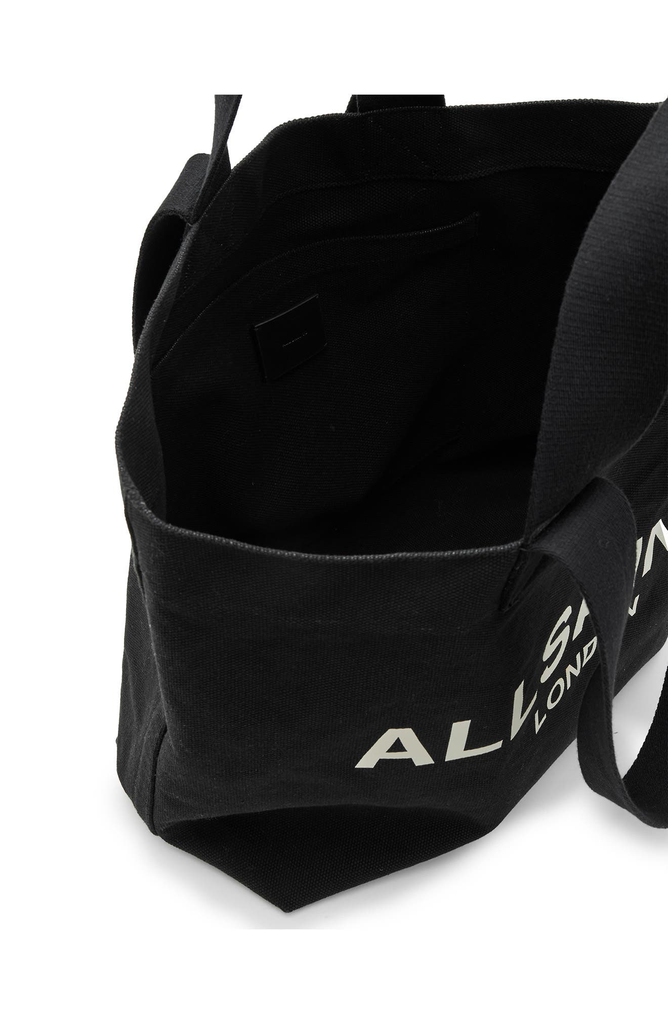 AllSaints Ali Logo Cotton Canvas East/West Tote, Alternate, color, 