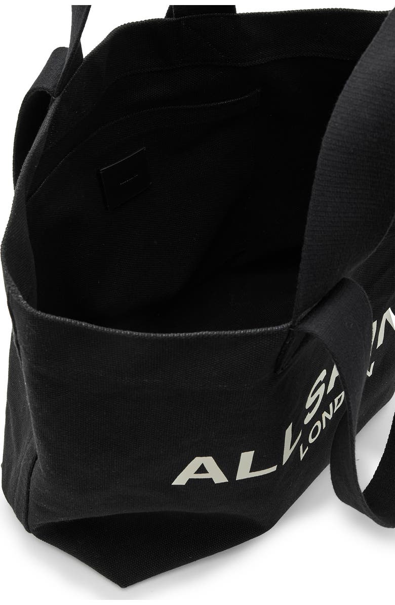 AllSaints Ali Logo Cotton Canvas East/West Tote, Alternate, color,