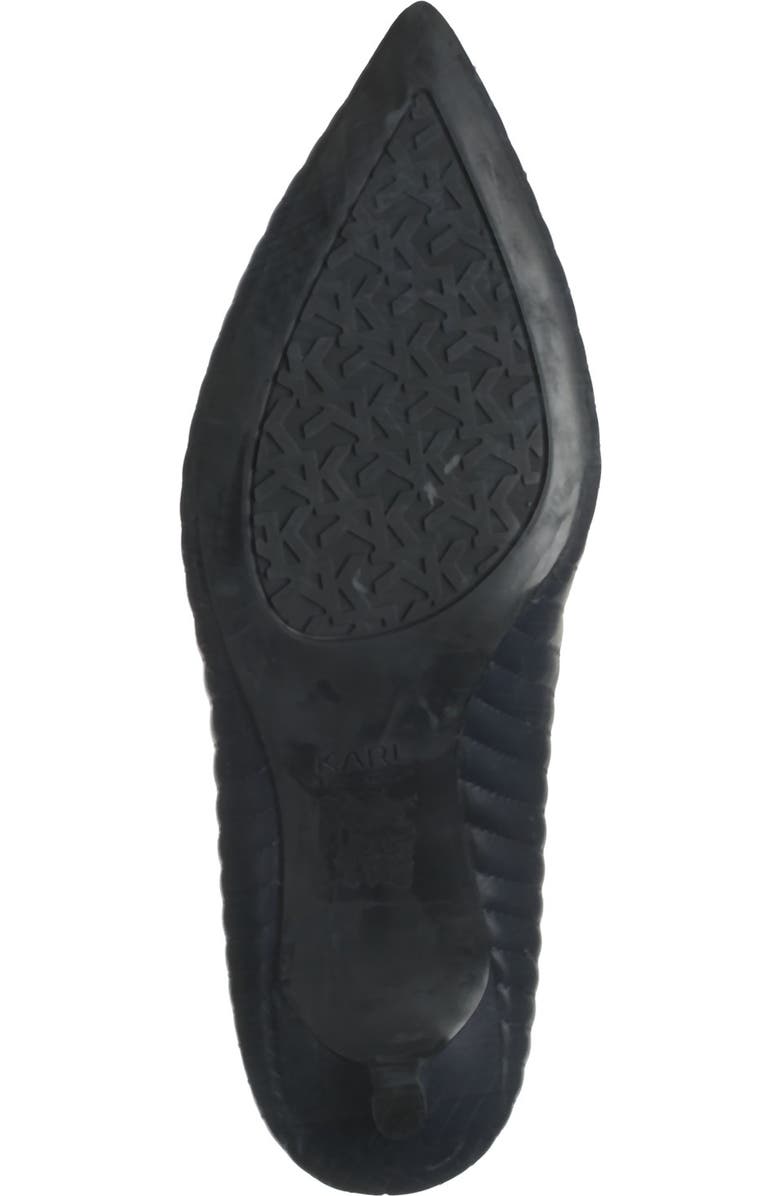 KARL LAGERFELD PARIS Rosette Quilted Pointed Toe Pump, Alternate, color, Midnight